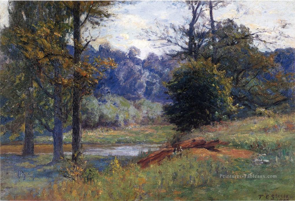 Along the Creek aka Zionsville Impressionniste Indiana paysages Théodore Clement Steele Peintures à l'huile